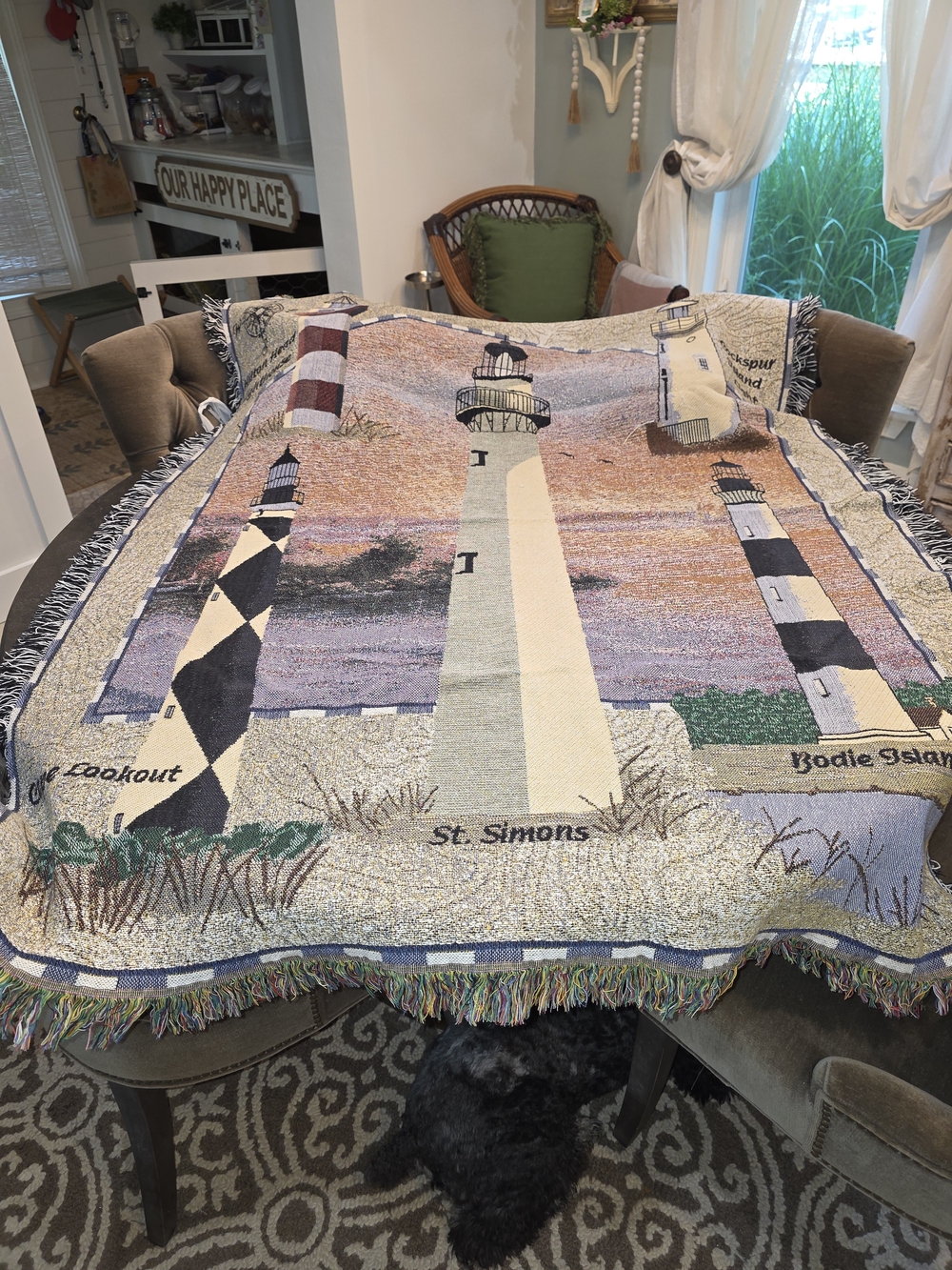 Coastal Lighthouse Throw Blanket - Multicolor